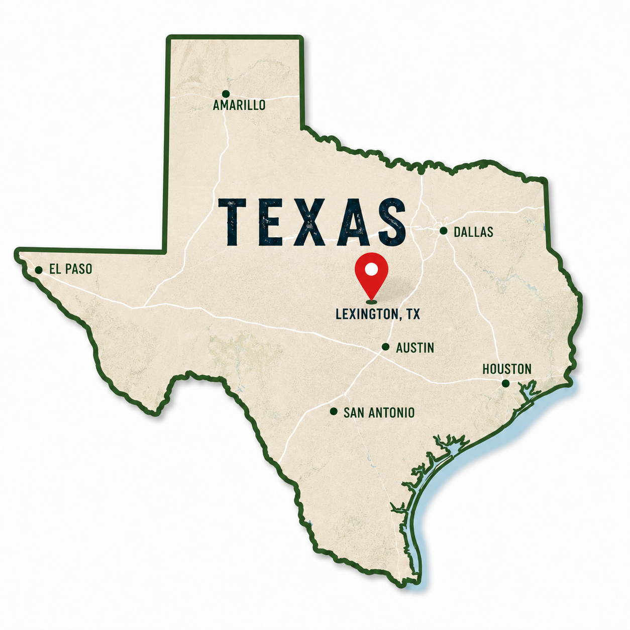 Lexington, Texas Map