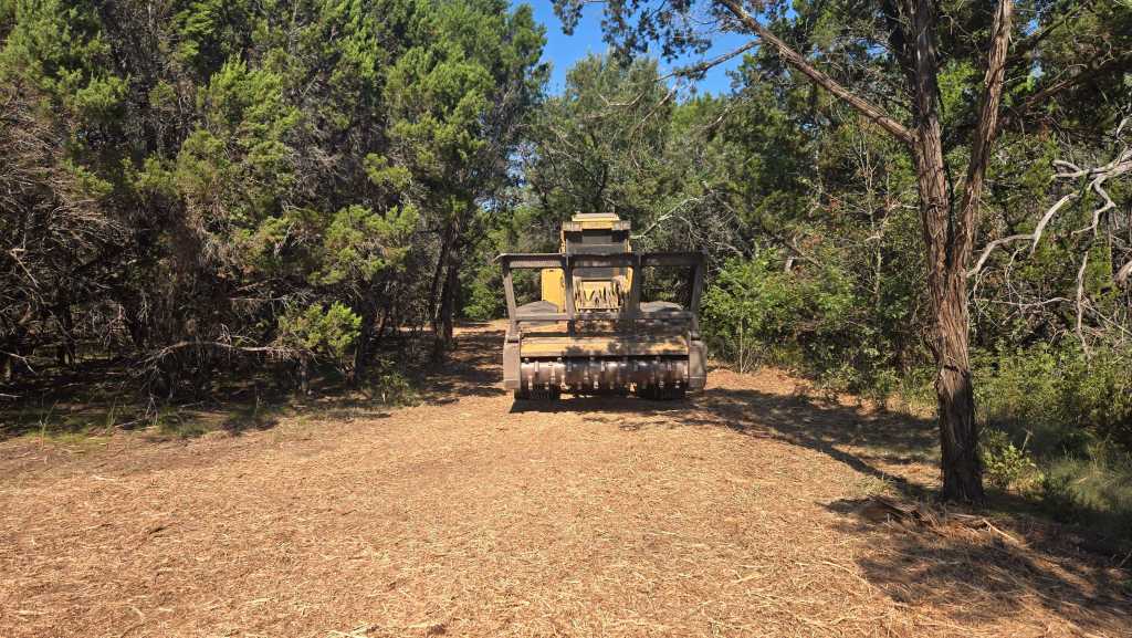 Cleared oak ground after cedar removal near Granbury TX