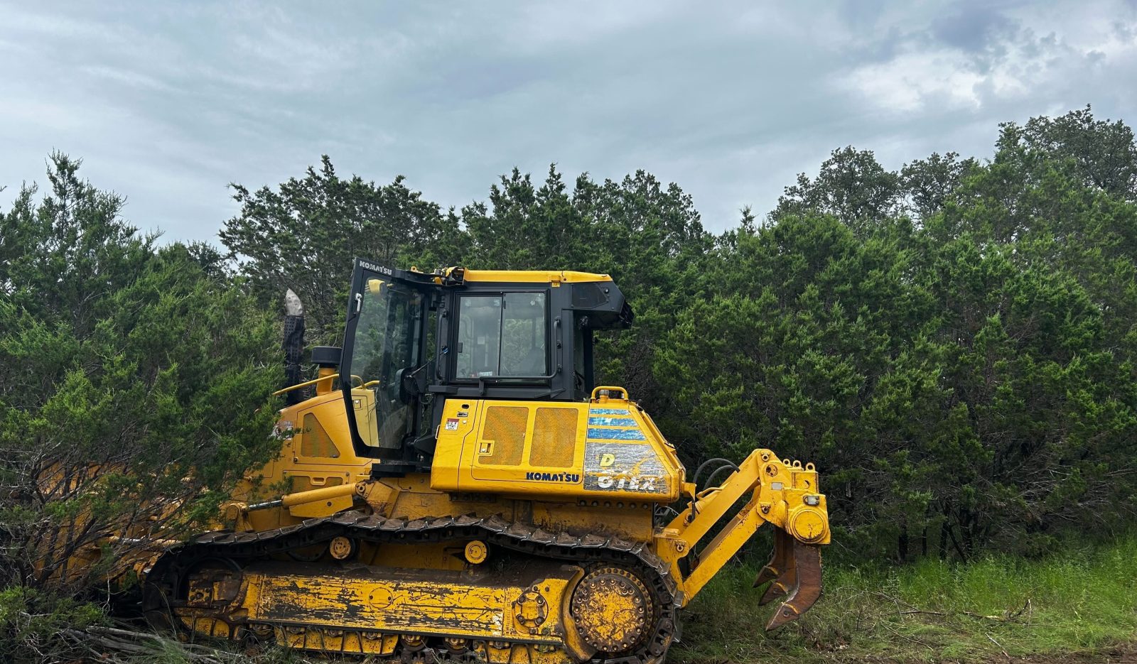 Komatsu D61 Dozer grading homesite in Evant TX