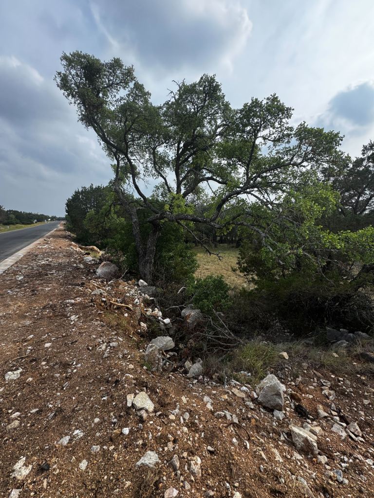 Granite hill lot cleared near Marble Falls TX