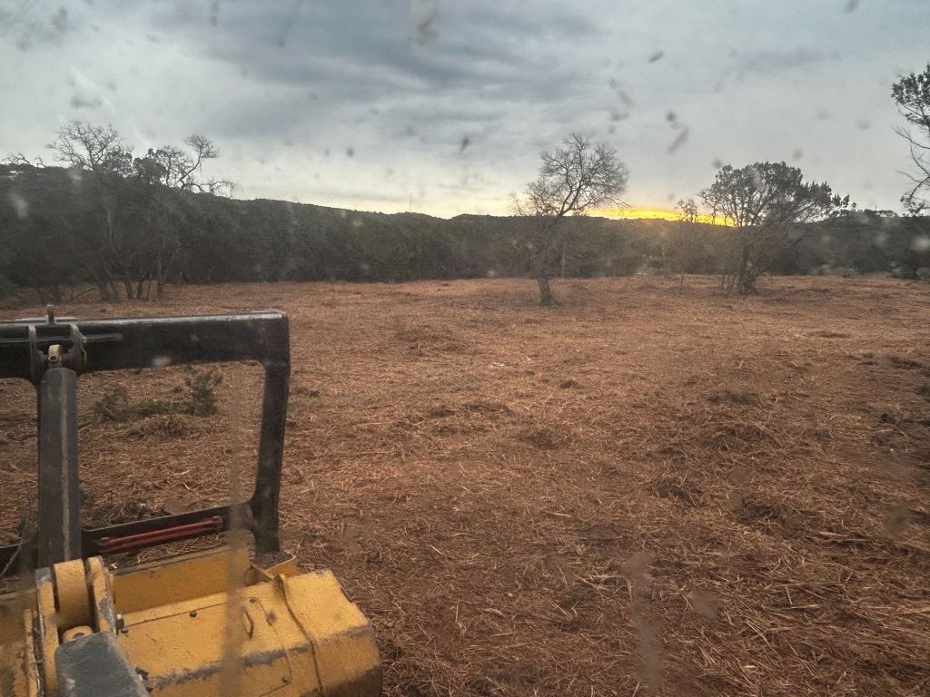 Mulching cedar in western Hays County near Driftwood TX