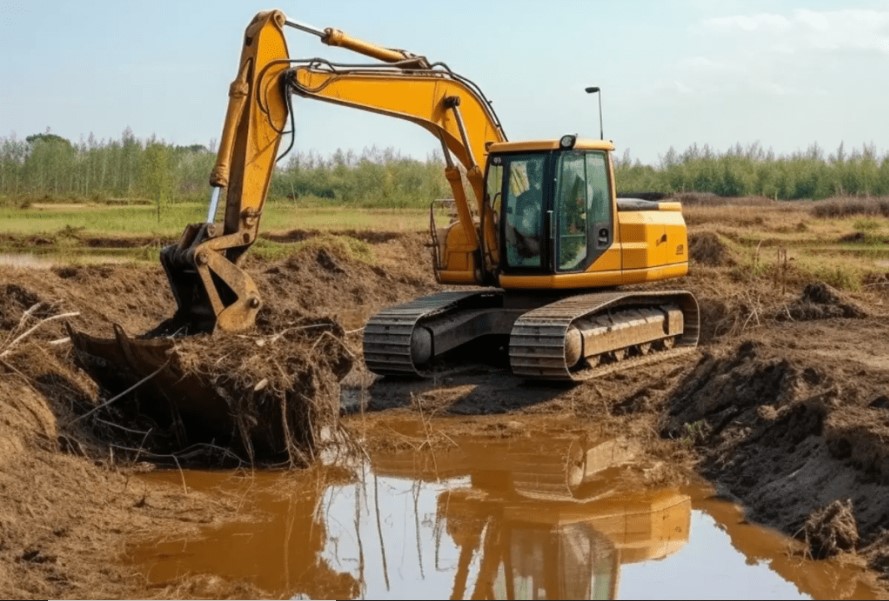Pond cleanout and dredging work in Texas