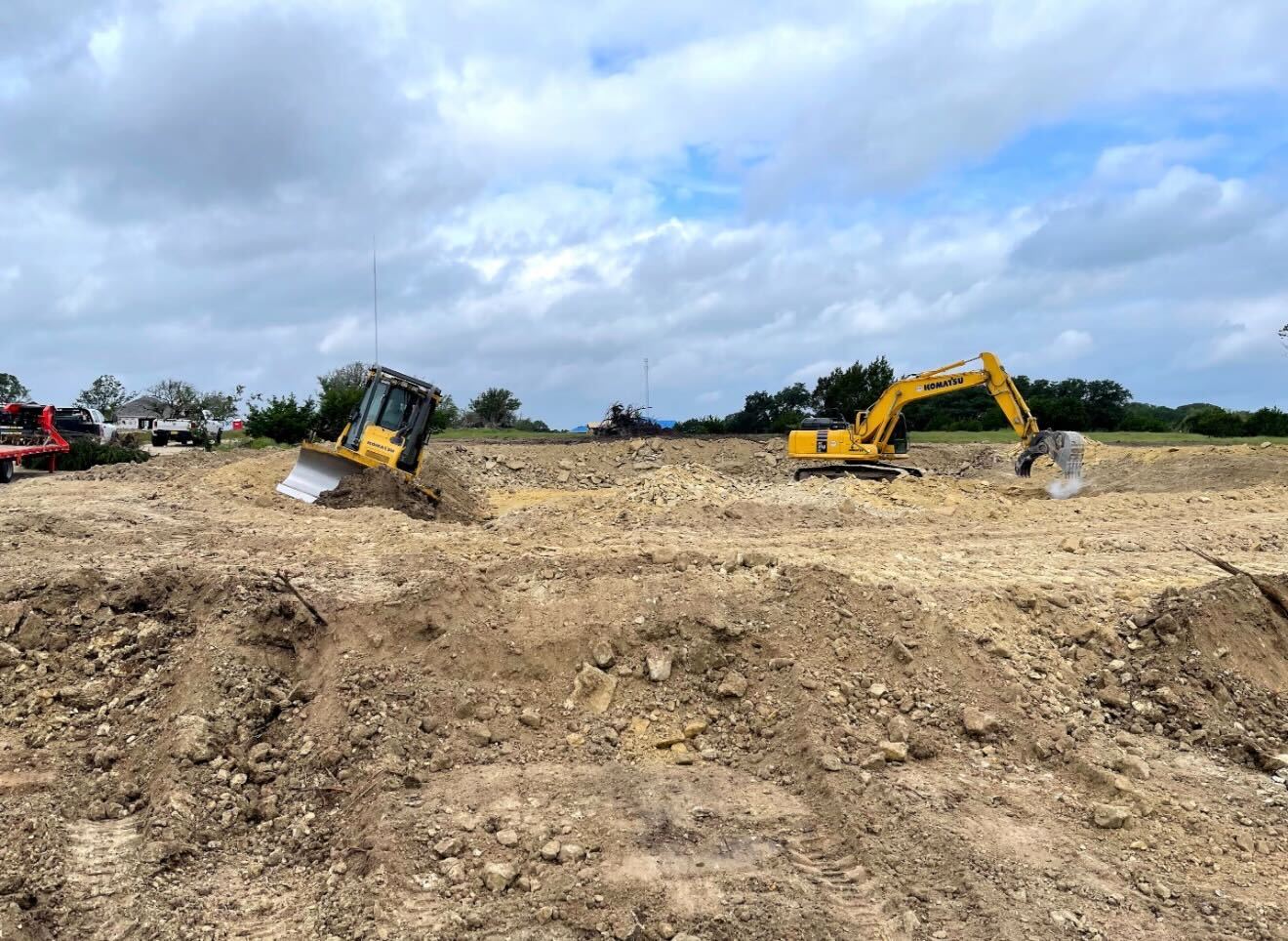 Fifth acre pond built in 2 days near Liberty Hill Texas