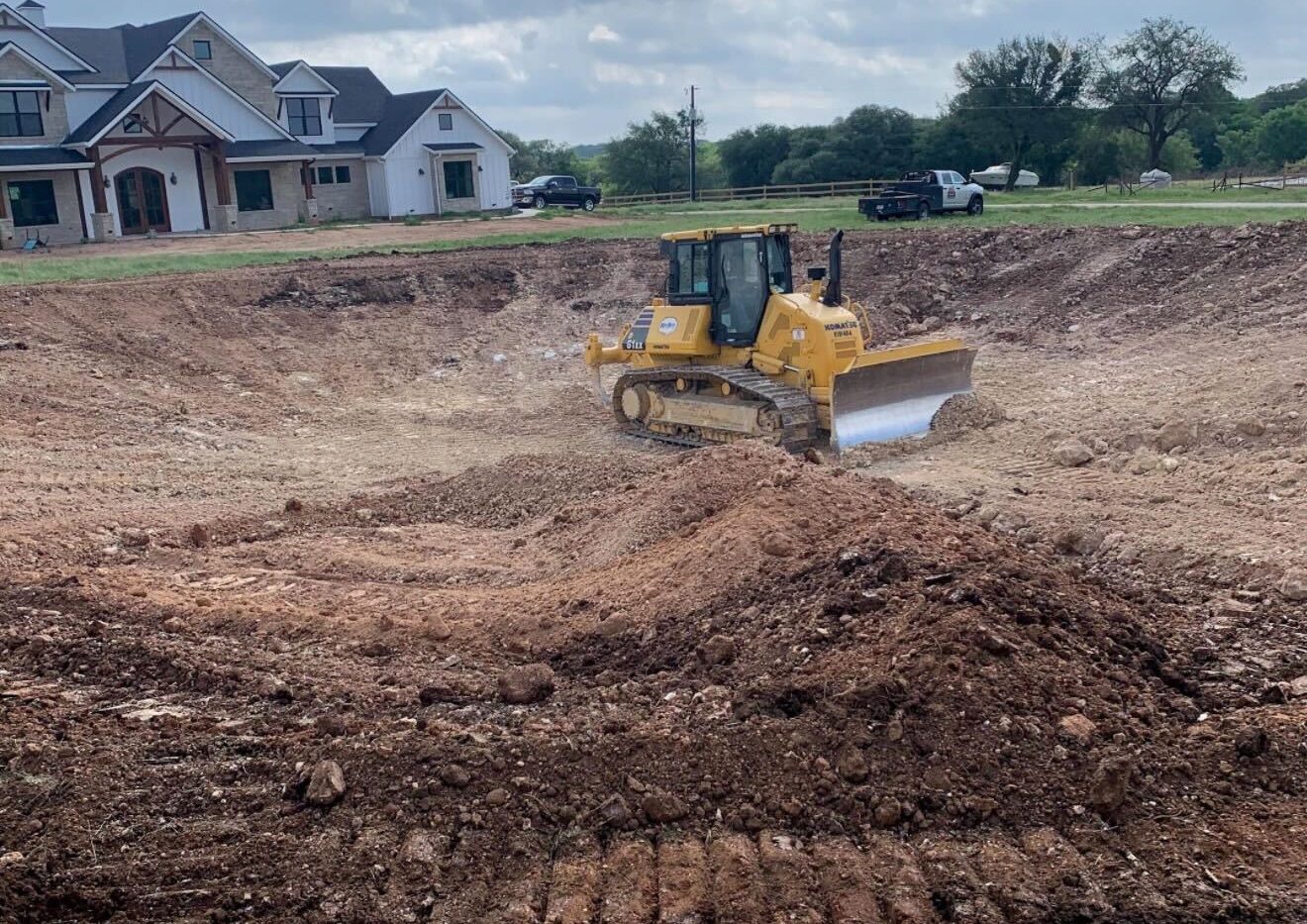 Quarter acre pond cut near Burnet Texas