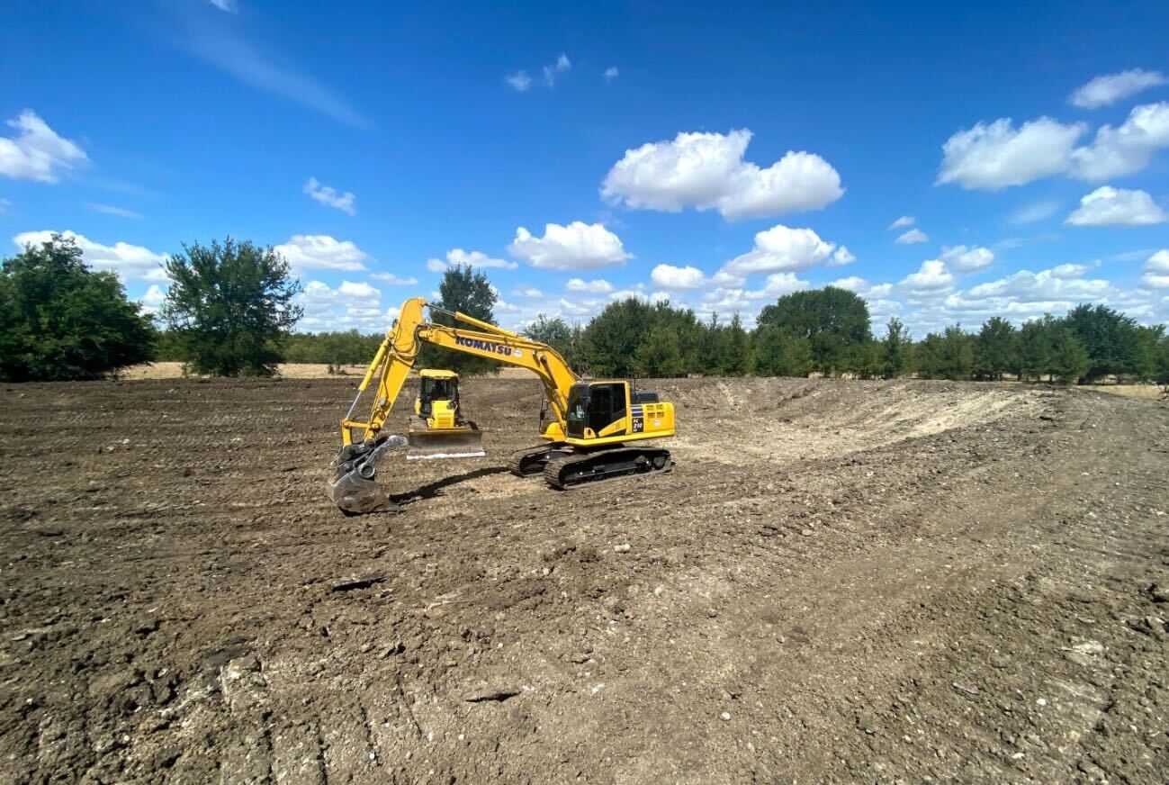 Pond dam construction in Gatesville Texas