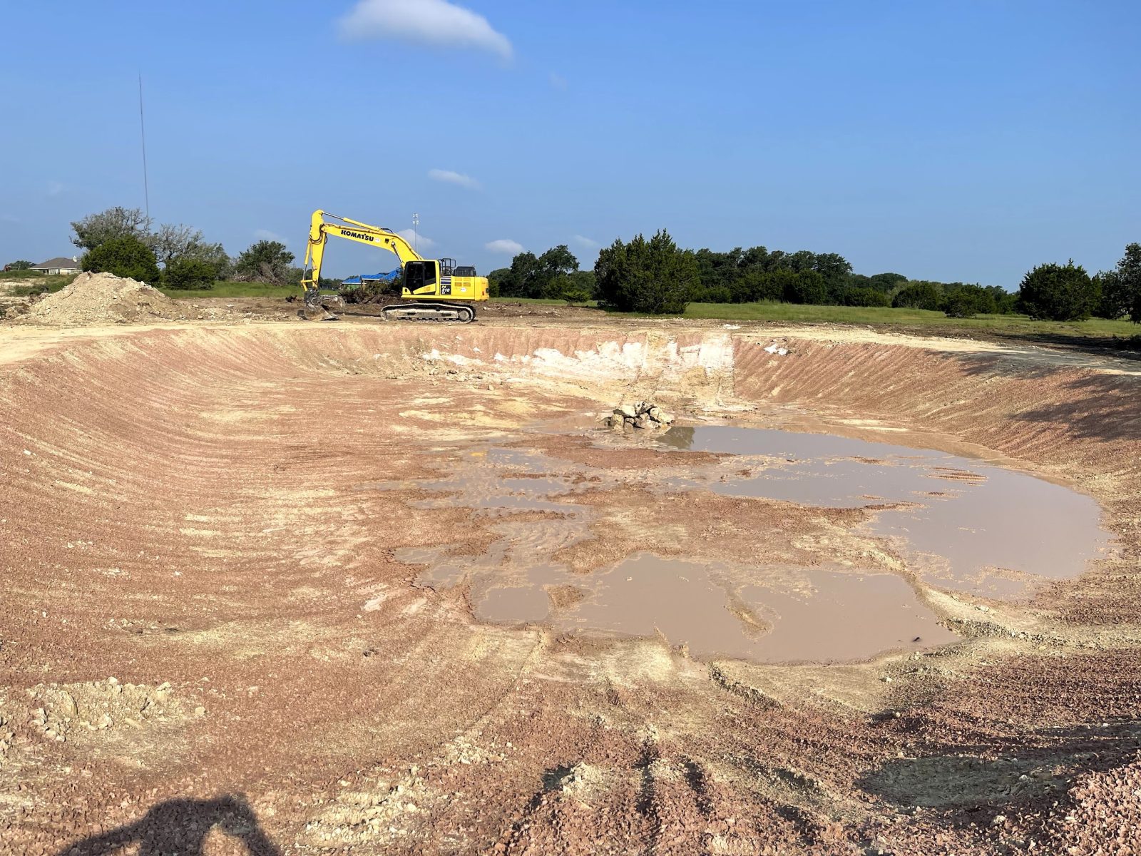 Pond dirt work near Bertram Texas