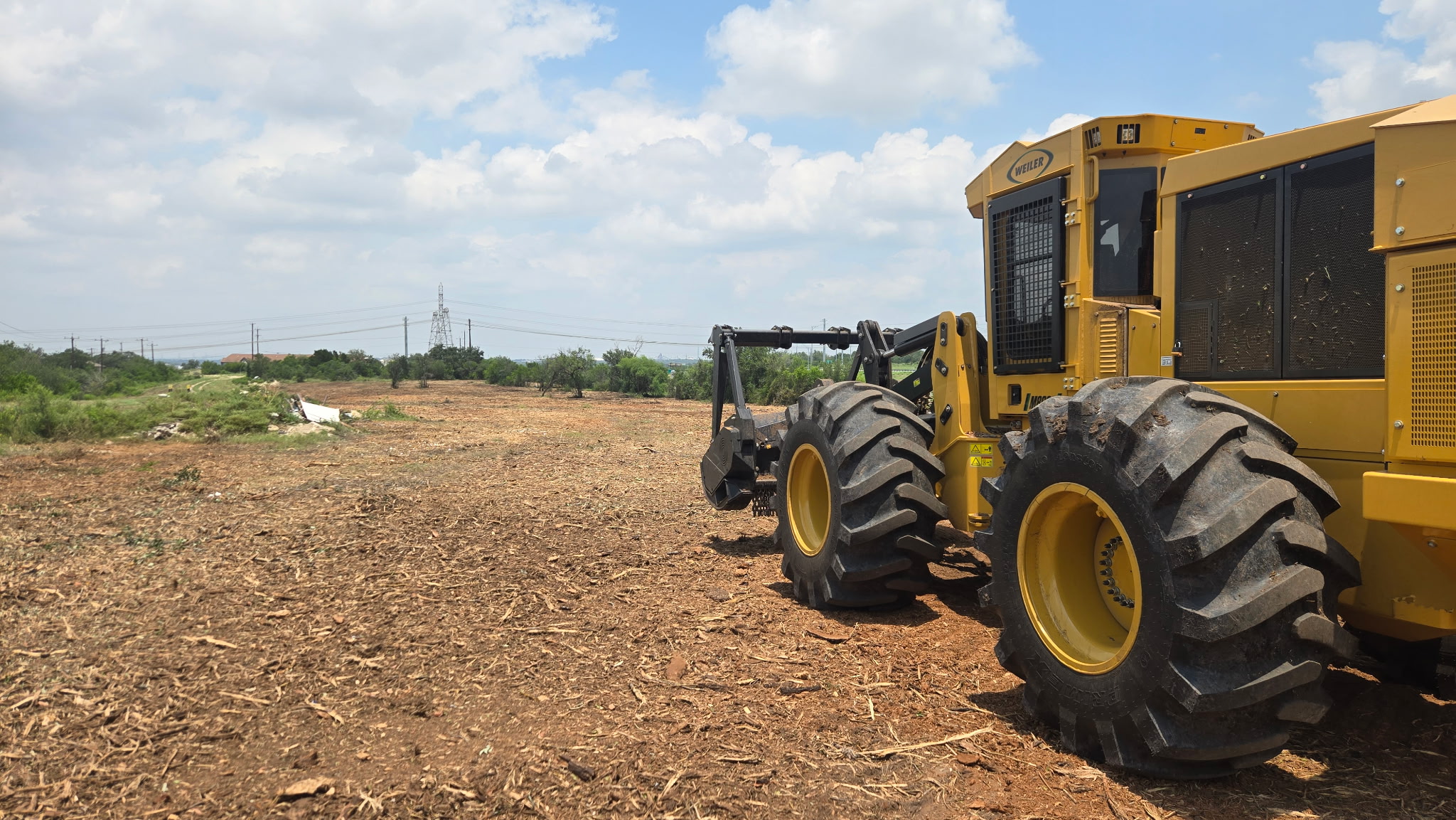 Weiler M860A forestry mulcher on selectively cleared land in San Antonio TX
